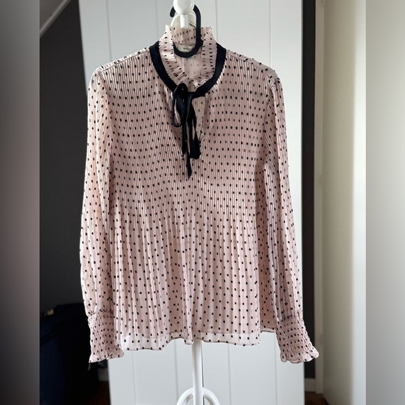 Max Studio Blush Pink Polka Dot Blouse
Ribbon Necktie Size Extra Small - Picture 2 of 7